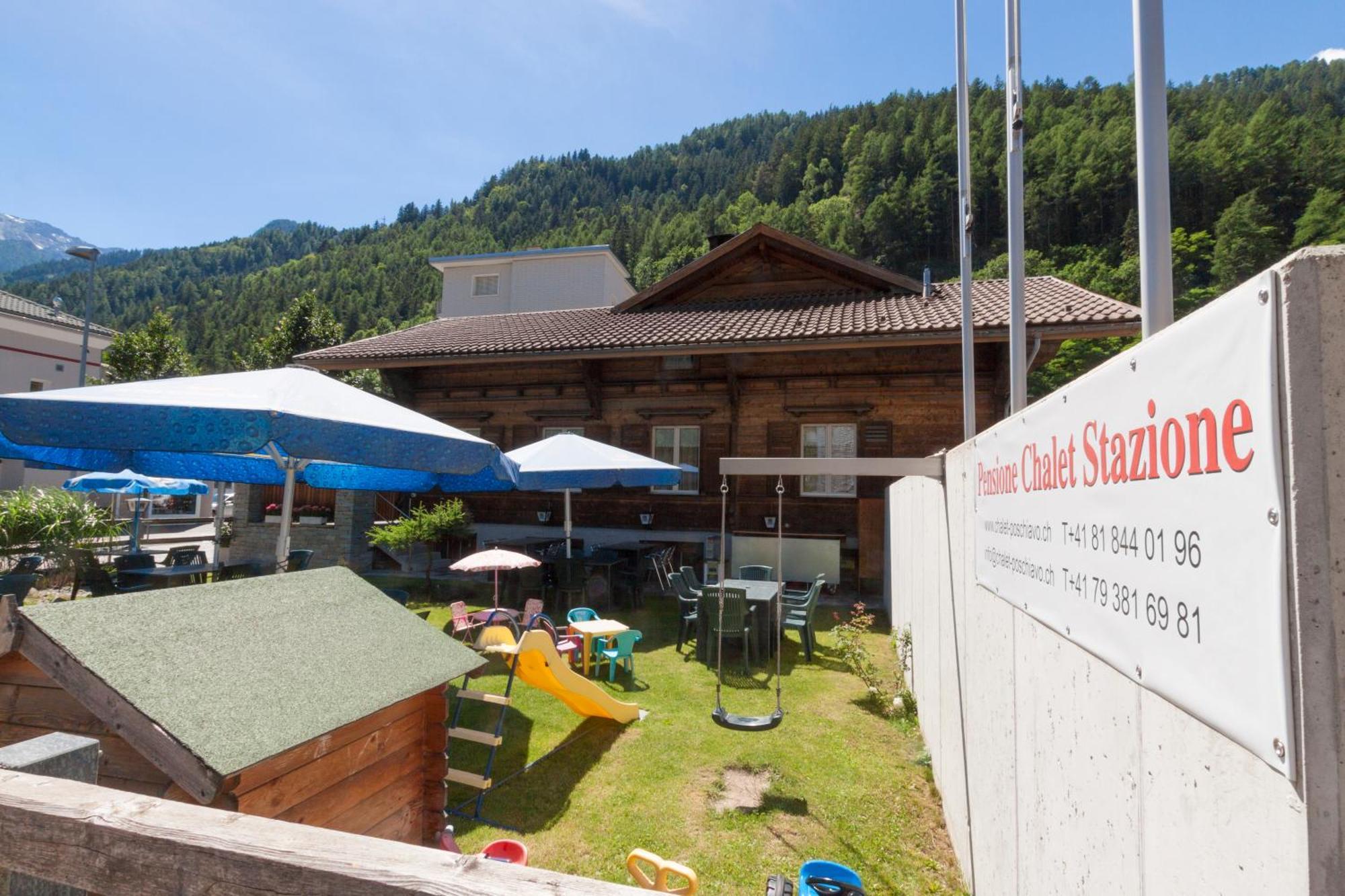 Ristorante Pensione Chalet Stazione Poschiavo Buitenkant foto